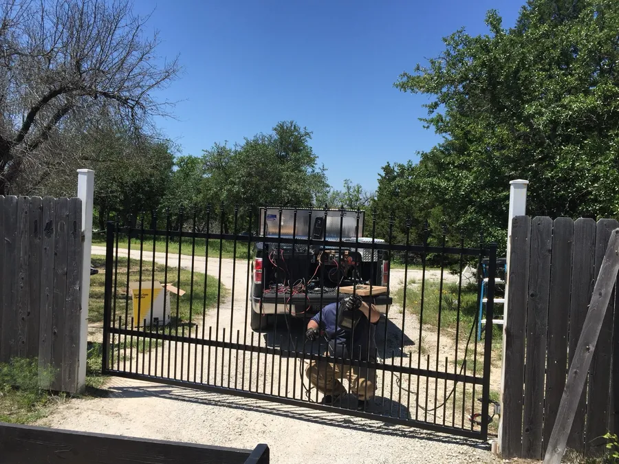 Iron driveway gate