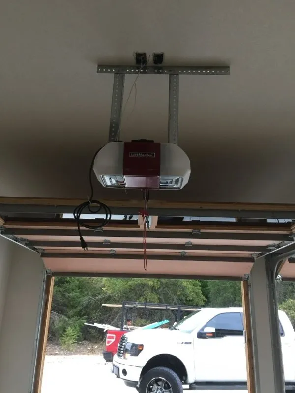 Opener installed in a garage