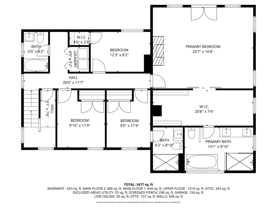 2D floor plan with room labels and dimensions