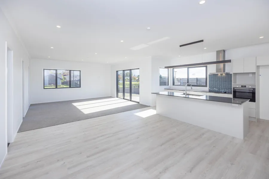 Open-plan kitchen, dining and living, Lot 11 Thorncombe Park, Te Awamutu