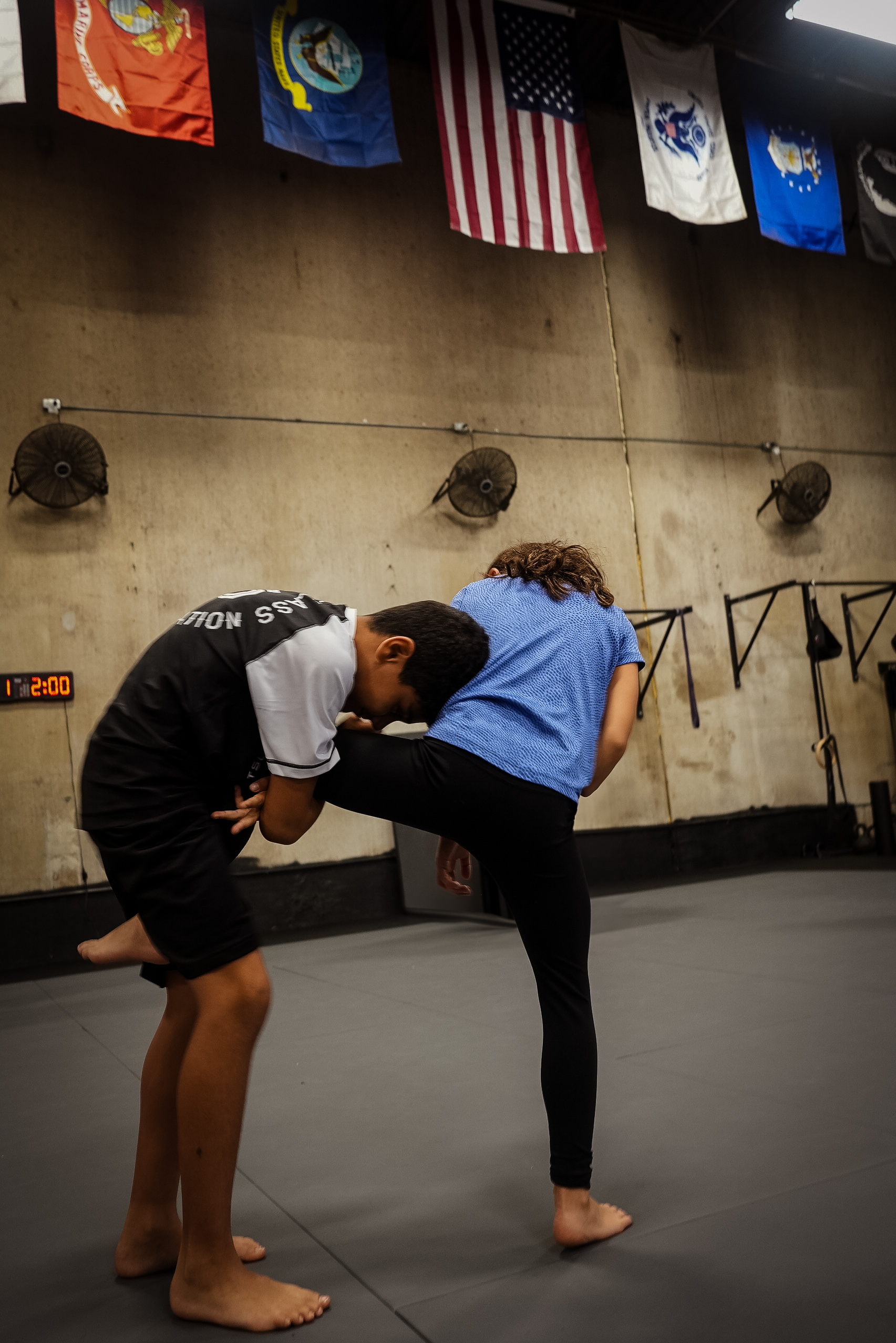 Kids drilling no-gi technique at HYR Grappling