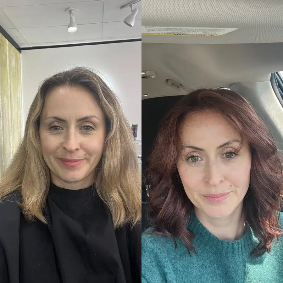Client before and after her color analysis
