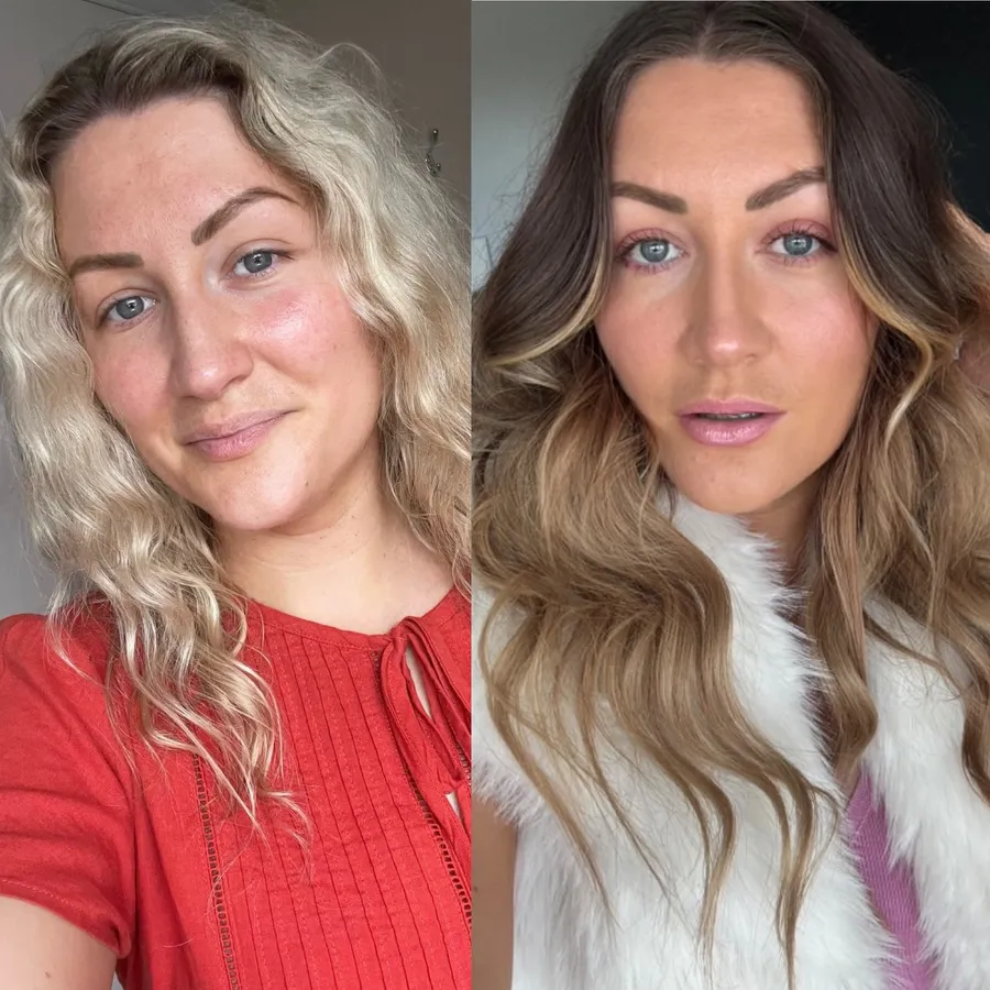 Client before and after her color analysis