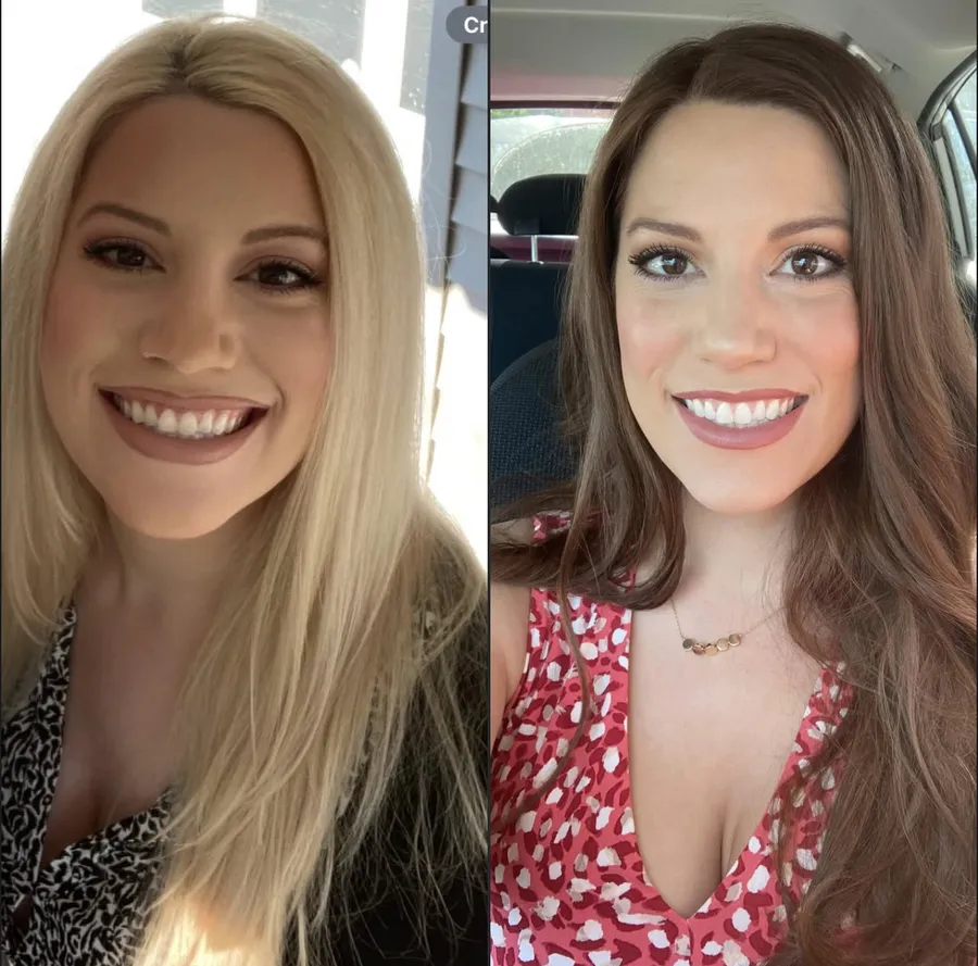 Client before and after her color analysis