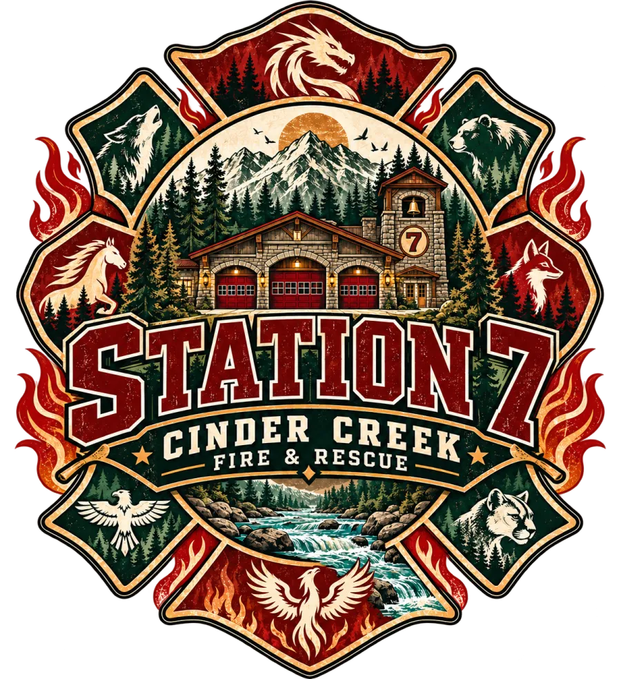 Station 7 Cinder Creek Fire and Rescue emblem