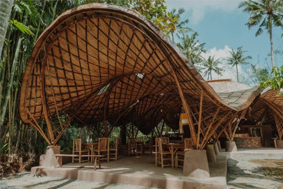 A bamboo structure built through Bamboo U's courses