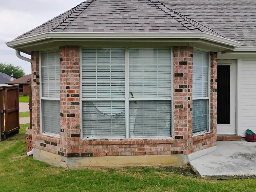 Bay window before solar screens, DFW home