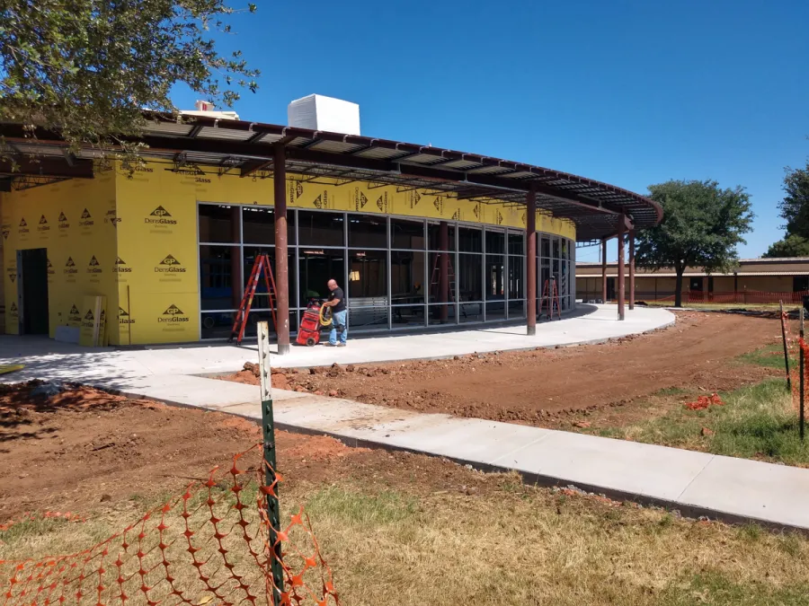 New construction storefront glass run