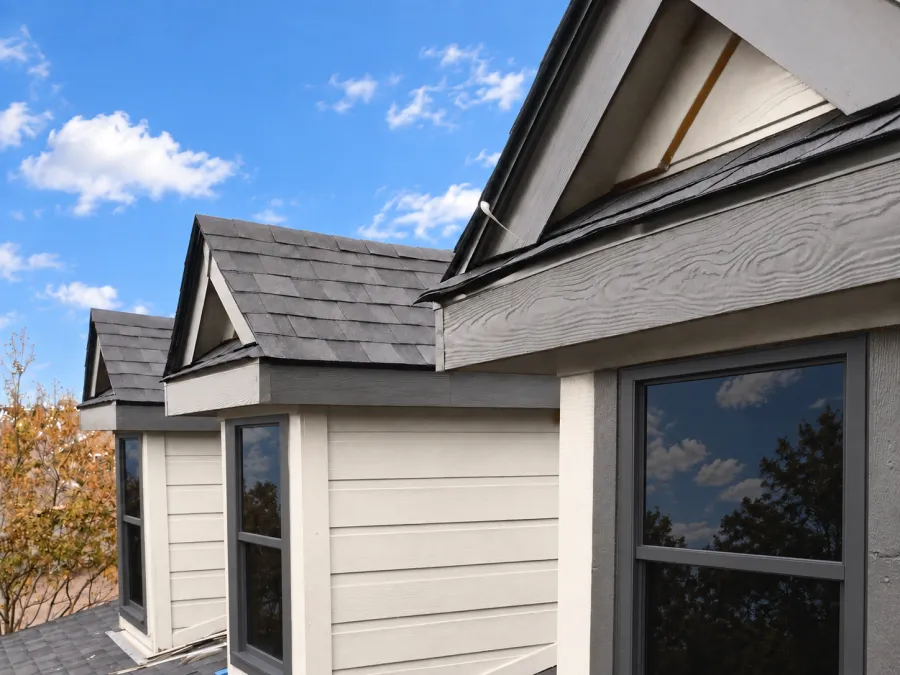 New dormer window installed, exterior view