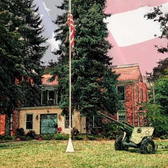 Post 147 lodge with American flag