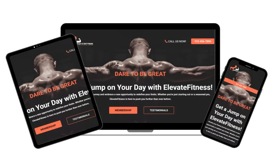 Elevate Fitness website