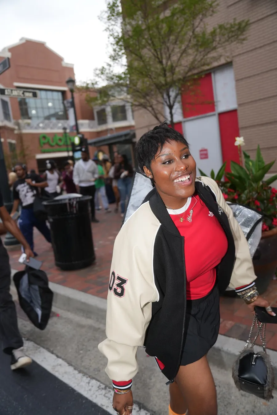 Guests on the street outside the activation