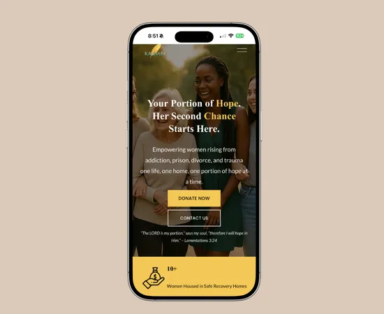 Kashapa website shown on a phone screen