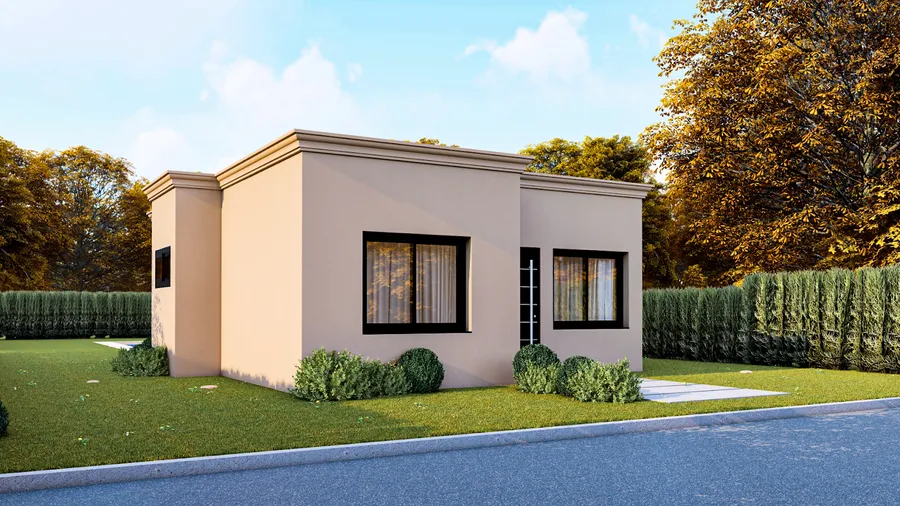 Diseño exterior del modelo Casa 4 de Nesteel