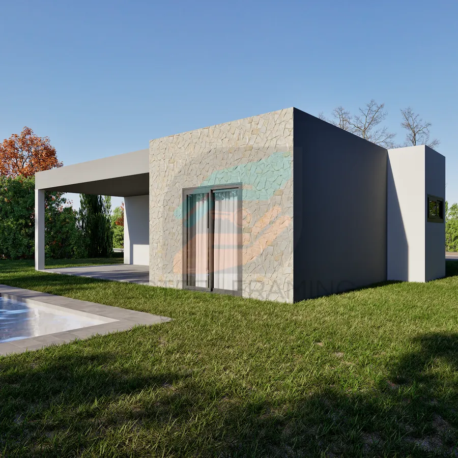 Diseño exterior del modelo Casa 25 de Nesteel