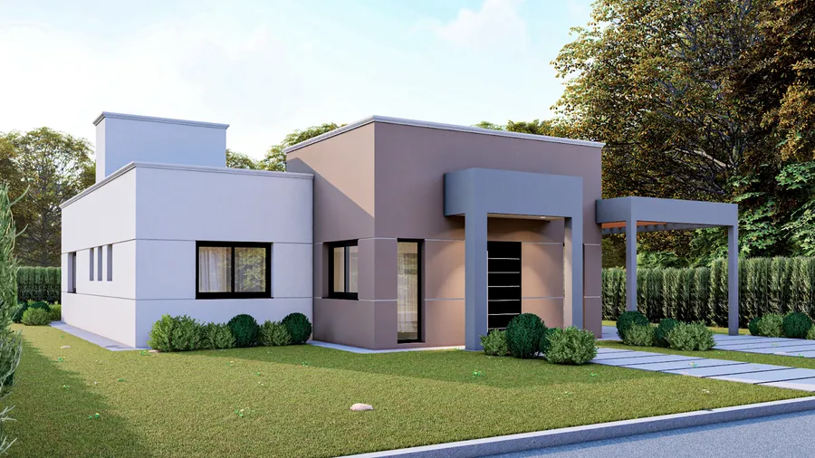 Diseño exterior del modelo Casa 3 de Nesteel