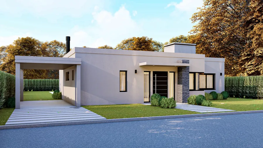 Diseño exterior del modelo Casa 1 de Nesteel