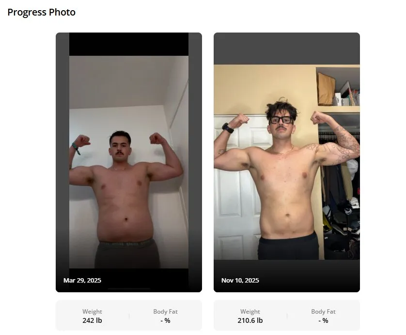 Alex progress photos