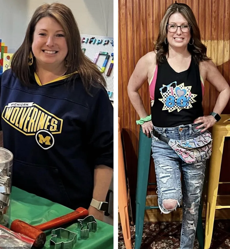 A Fast to Faith woman before and after, standing confidently