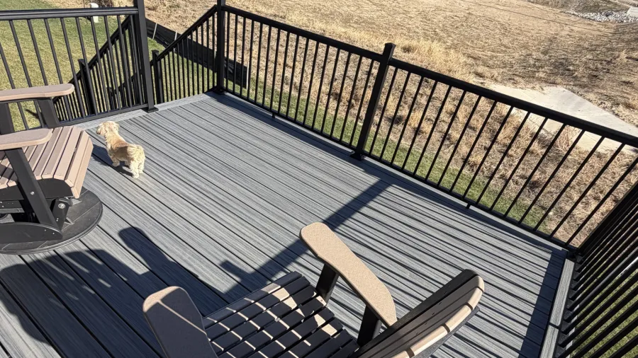 Composite deck railing and overlook