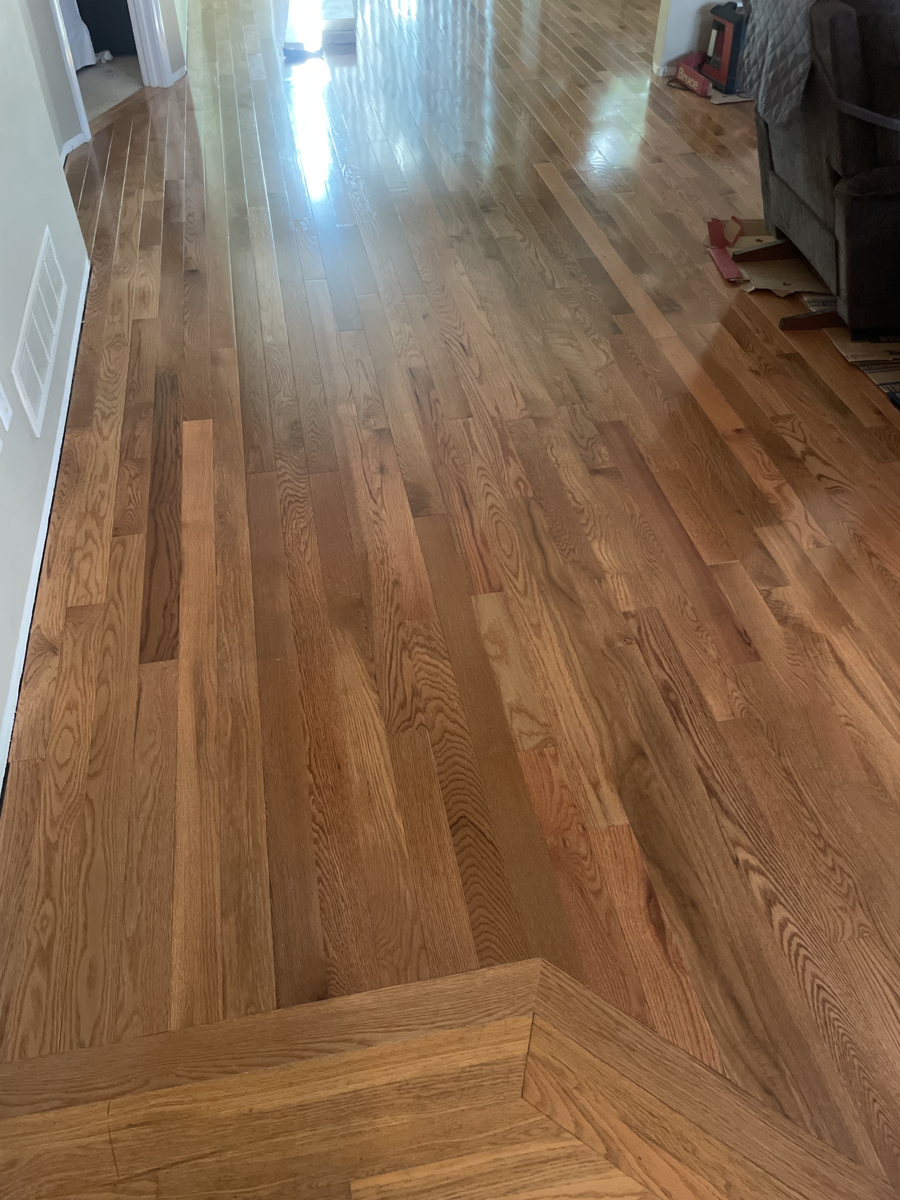Refinished hardwood floor detail