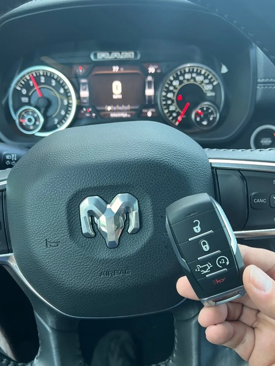 Ram smart key at the steering wheel