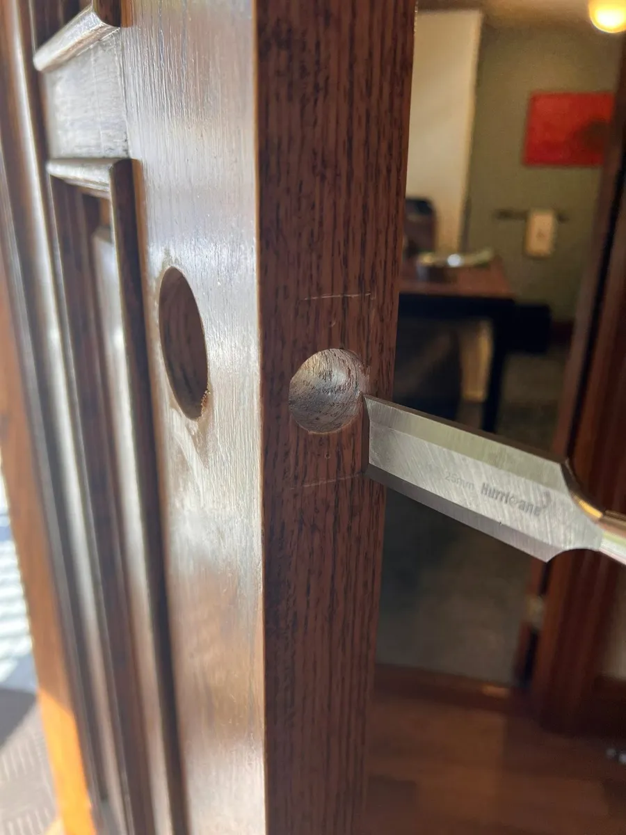 Door edge bored for a new lock