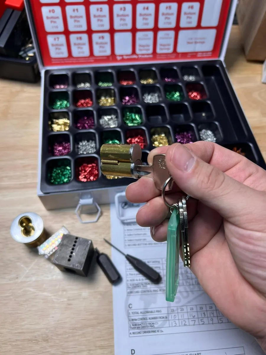 Rekeying a lock cylinder with a pin kit