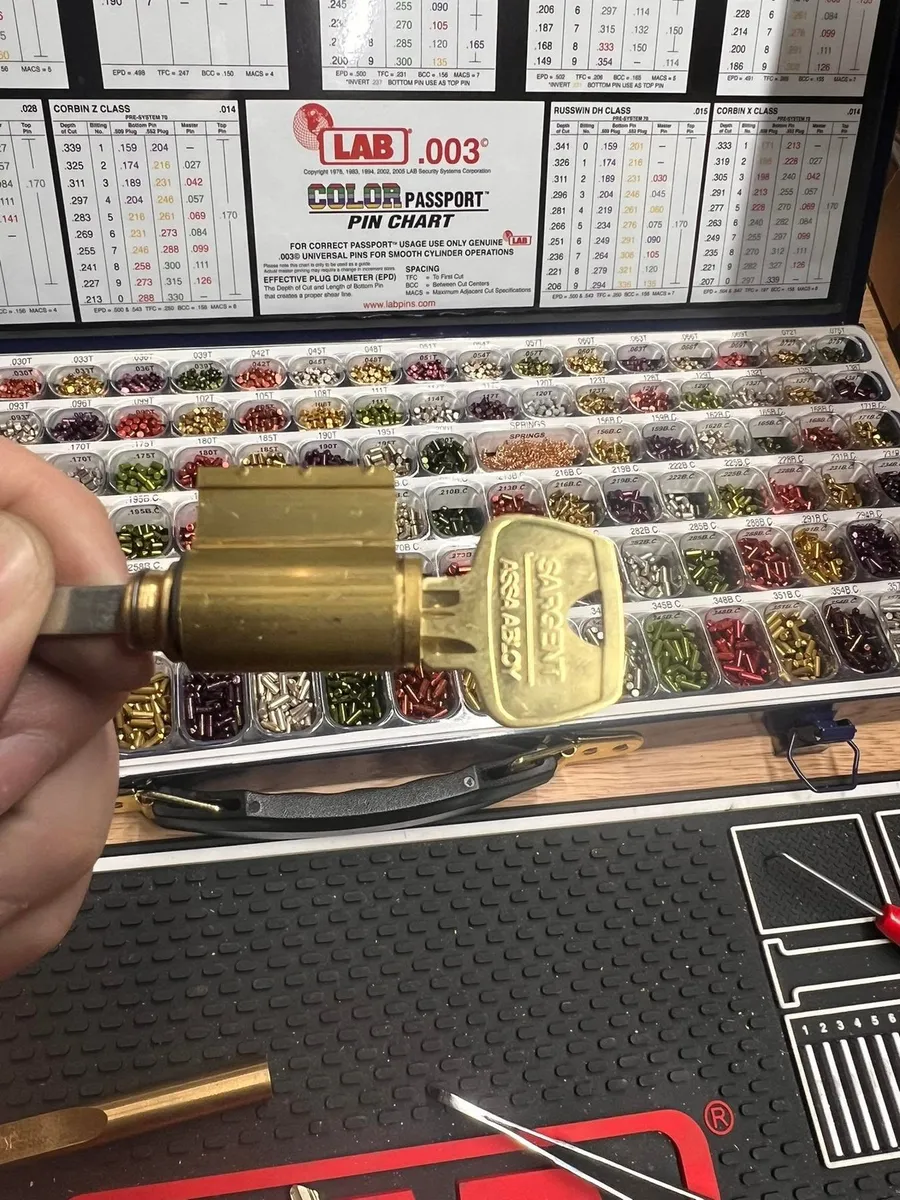Rekeying a lock cylinder with a pin chart kit