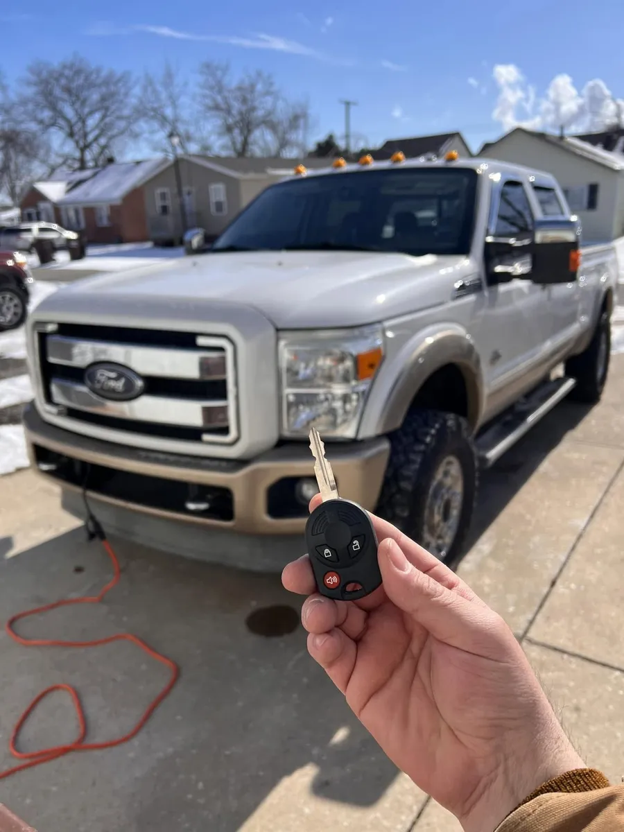 Remote head key for a silver Ford Super Duty