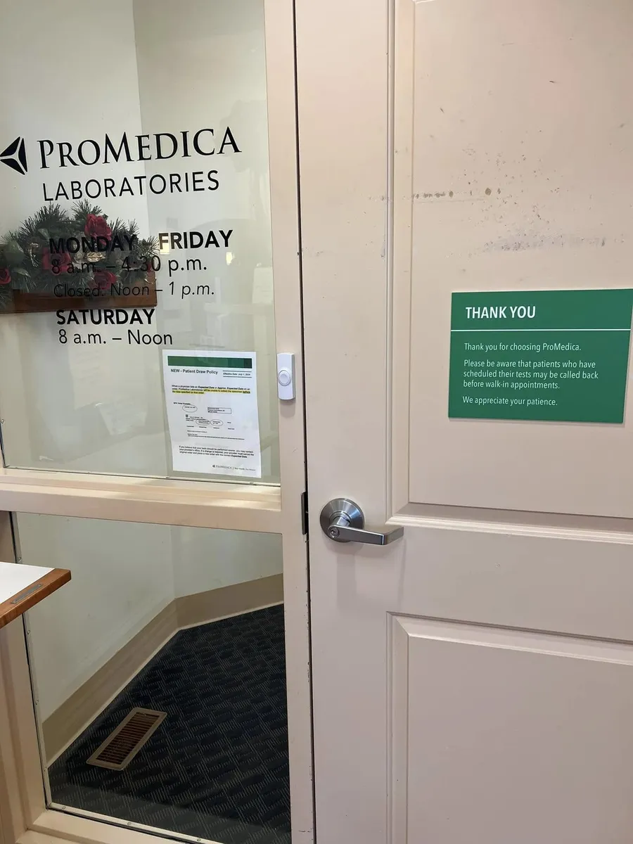Lever lock on a medical office door