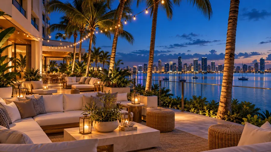 Terraza con vista a Miami