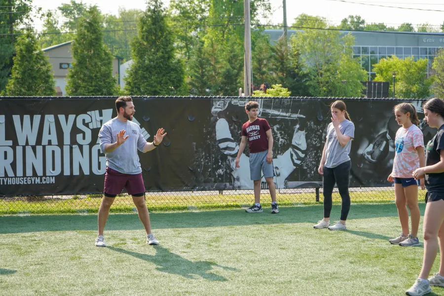 Youth athletes training