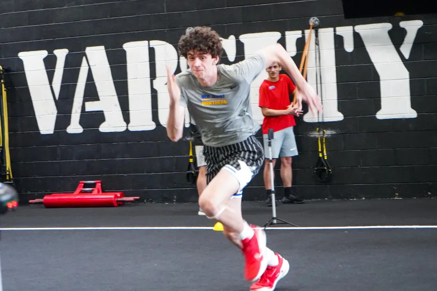 High School athletes training
