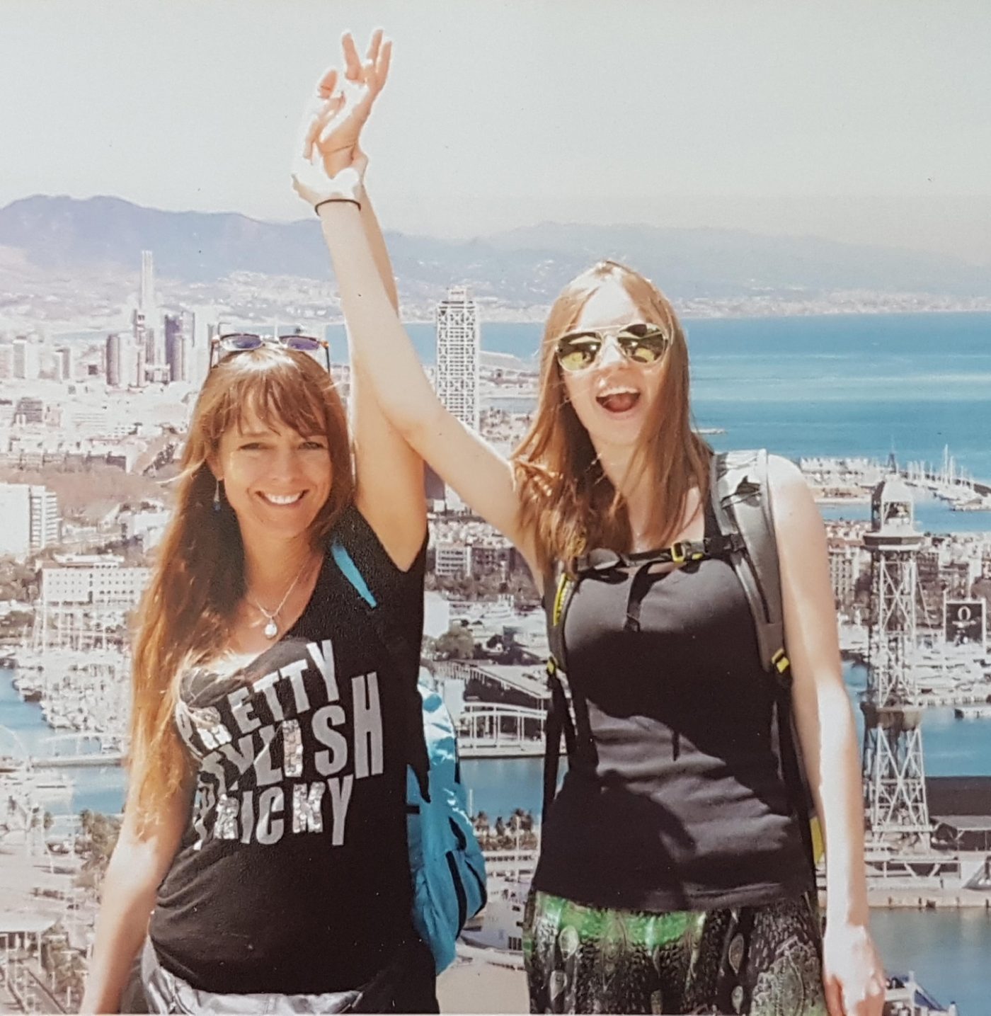 Nathalie Sabrina Dahl and her daughter Tiffany in Barcelona
