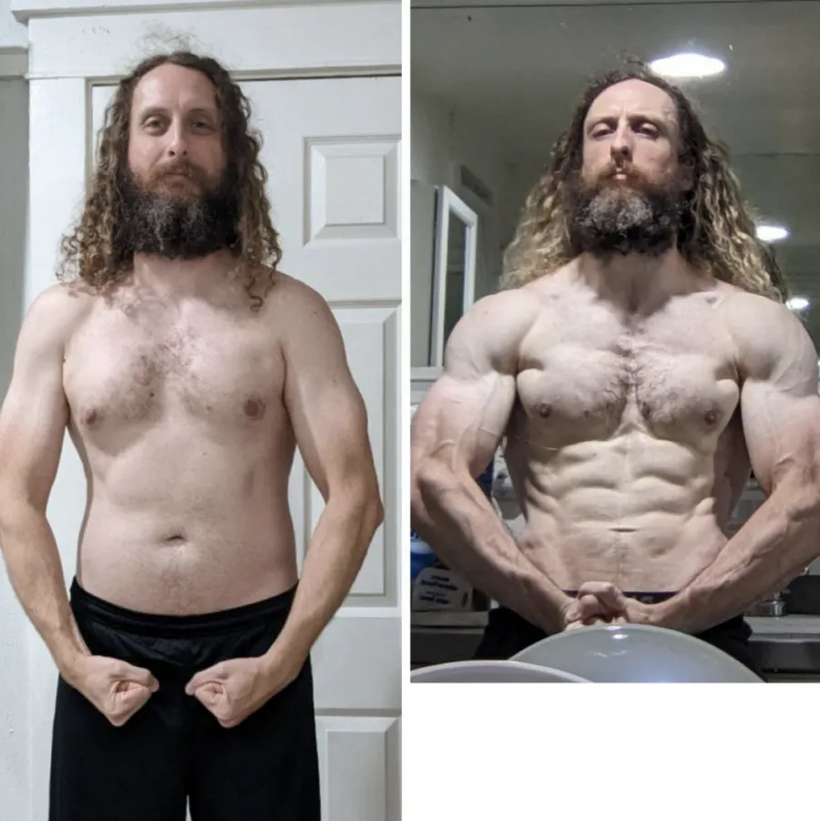 Chris, before and after