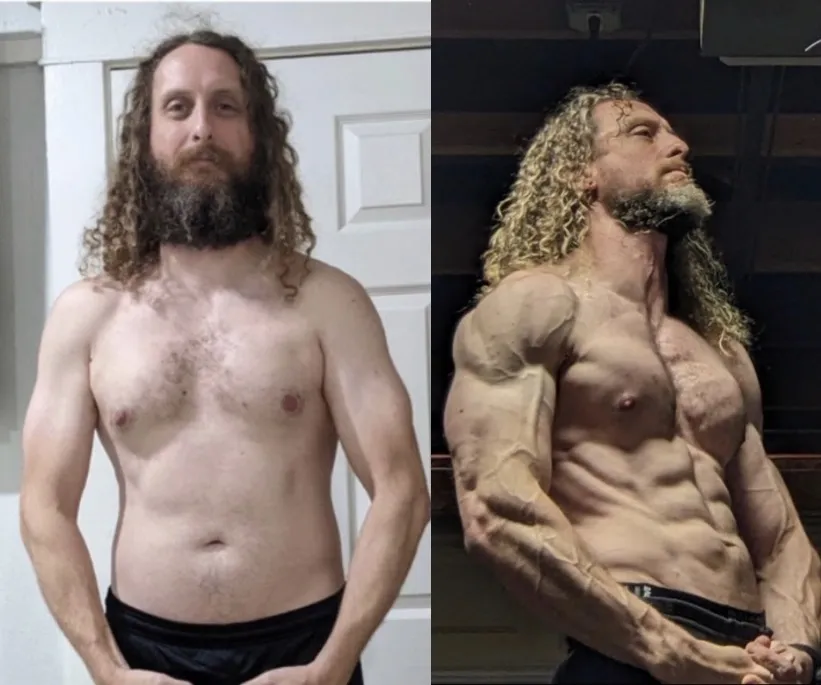 Chris, before and after