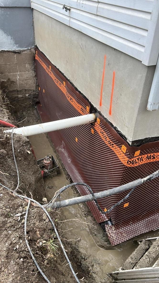 Membrane & drain connections — Excavatron job site