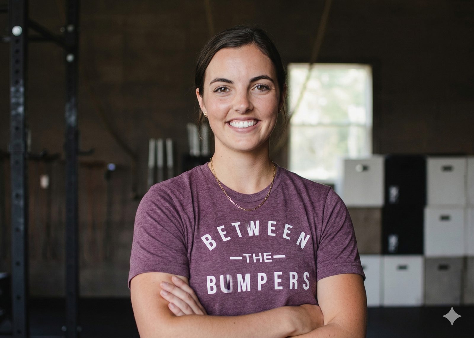 Taylor Baird, certified athletic therapist, in the training space at Between The Bumpers