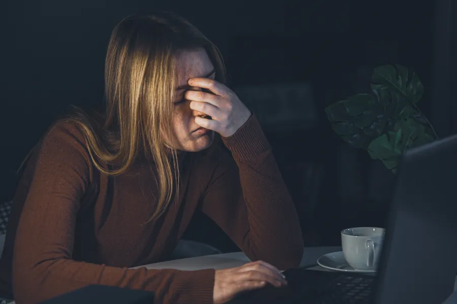 Person with tension headache