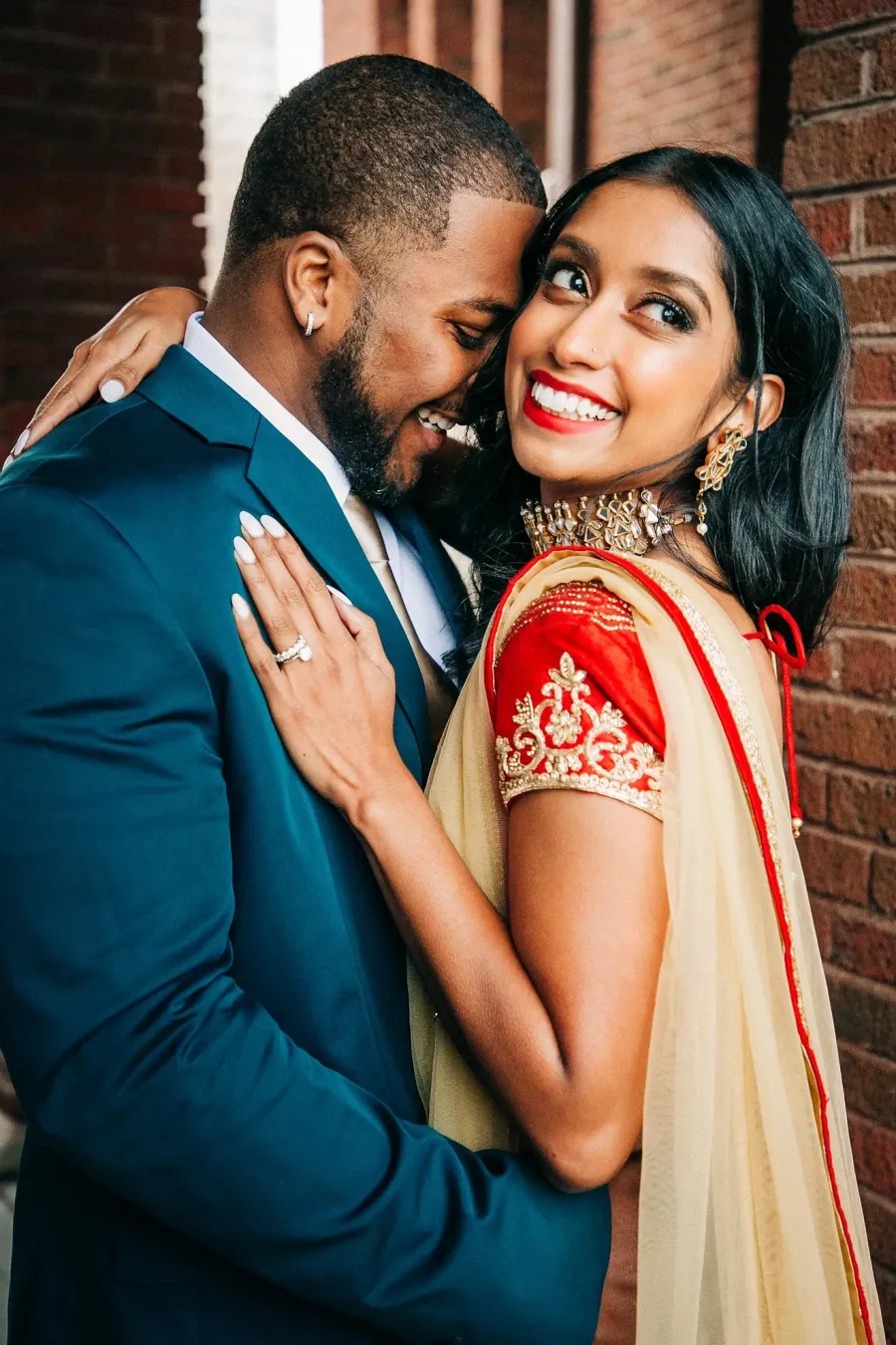 Wedding couple with bridal hair and makeup by City Lights Beauty Agency