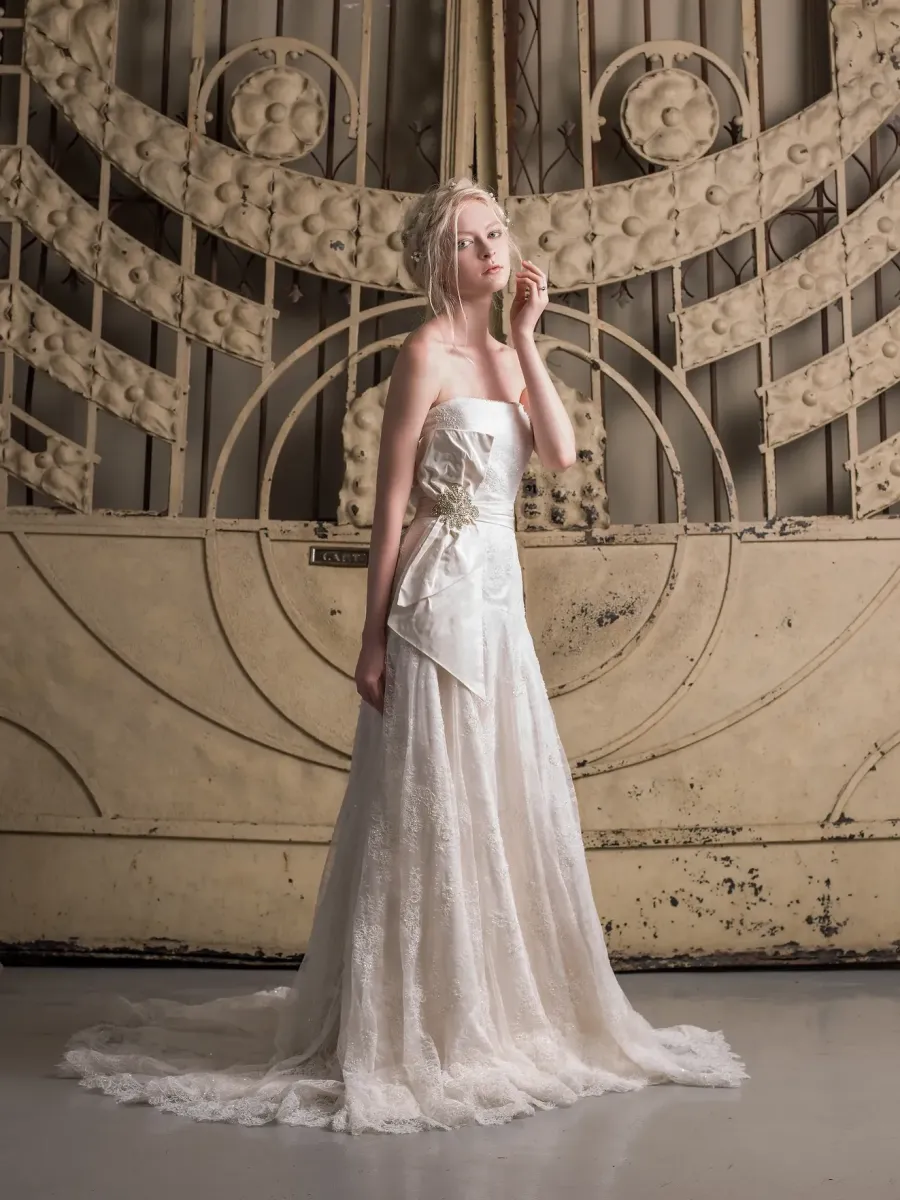 Wedding dress campaign with bridal hair and makeup by City Lights Beauty Agency