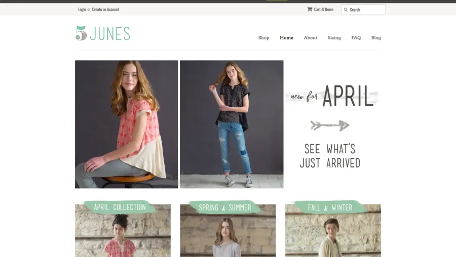 5 Junes kids clothing campaign