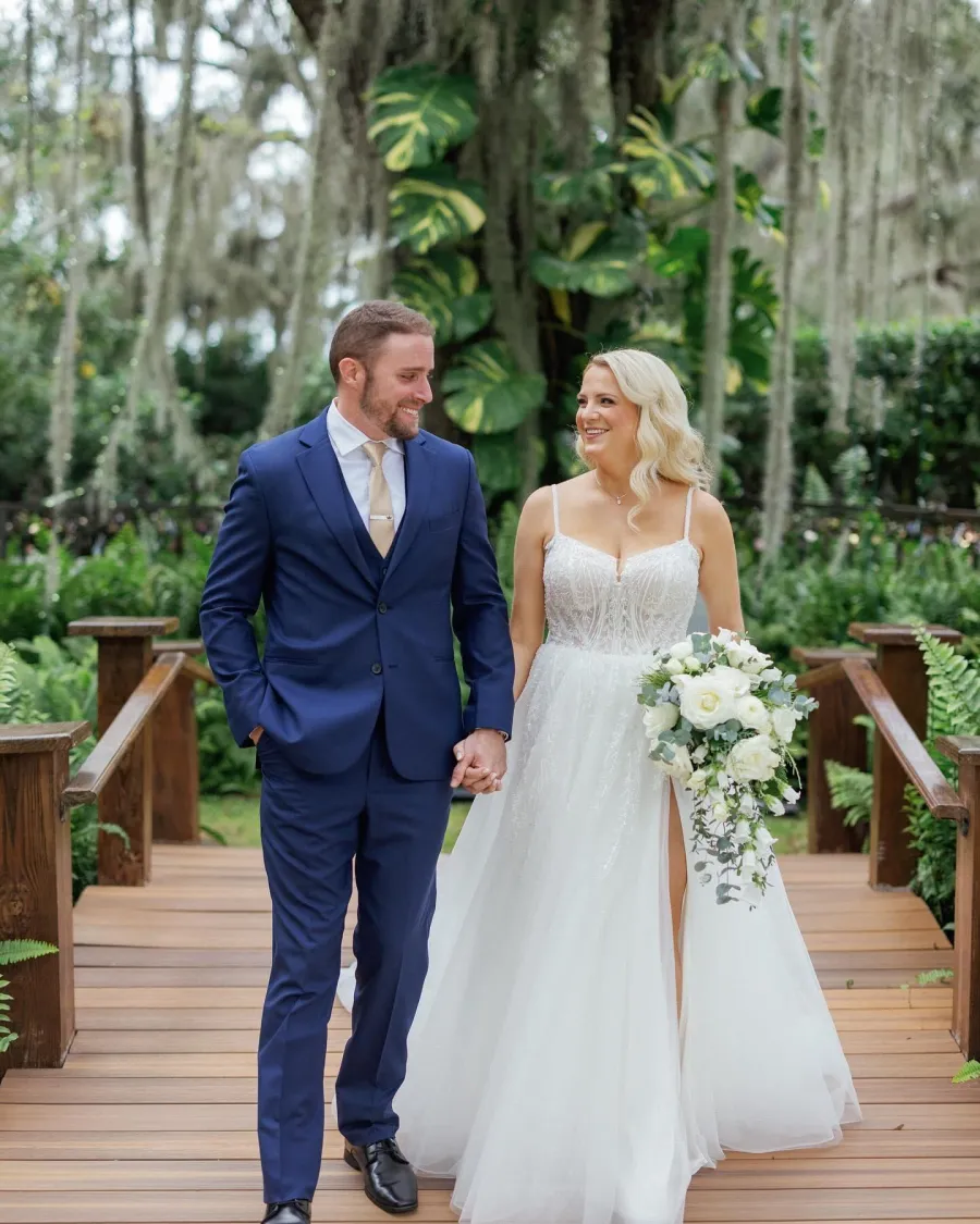 Wedding couple with bridal hair and makeup by City Lights Beauty Agency