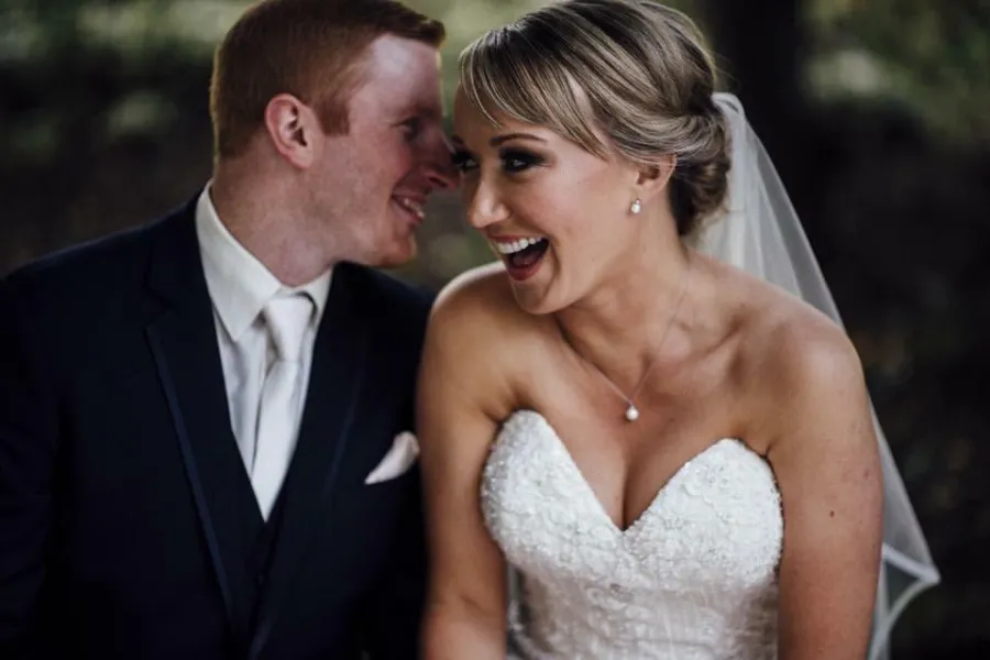 Wedding couple with bridal hair and makeup by City Lights Beauty Agency