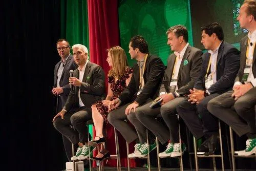 Panel on stage at a Heineken conference in Chicago
