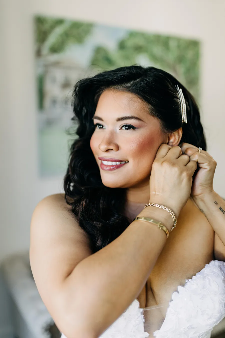 Bride with wedding hair and makeup by City Lights Beauty Agency