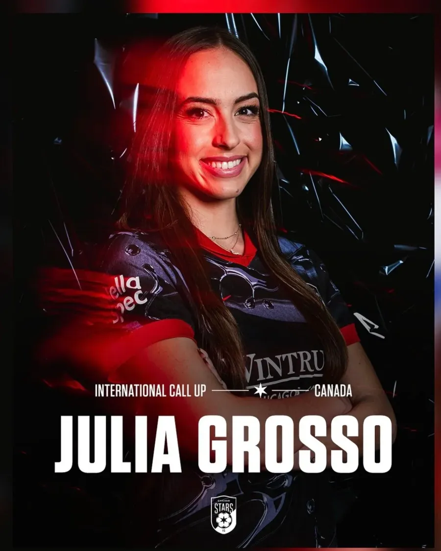 Julia Grosso international call-up graphic published by the Chicago Stars FC