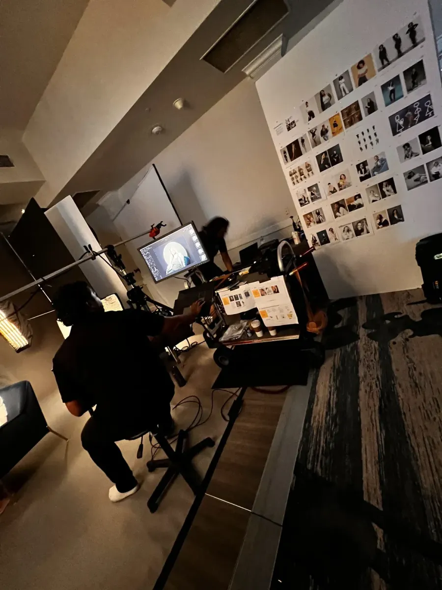 City Lights artist working beside the camera during a video shoot