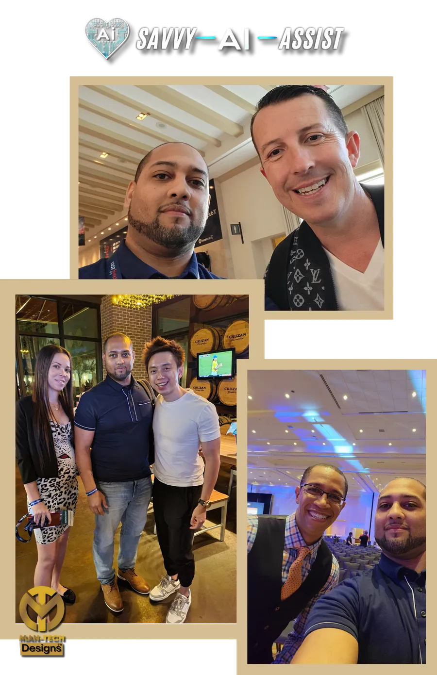 Savvy AI Assist photo collage from business events